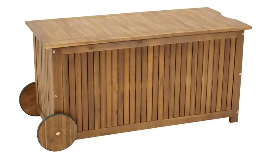 Auflagenbox mit Rollen aus Akazie online kaufen