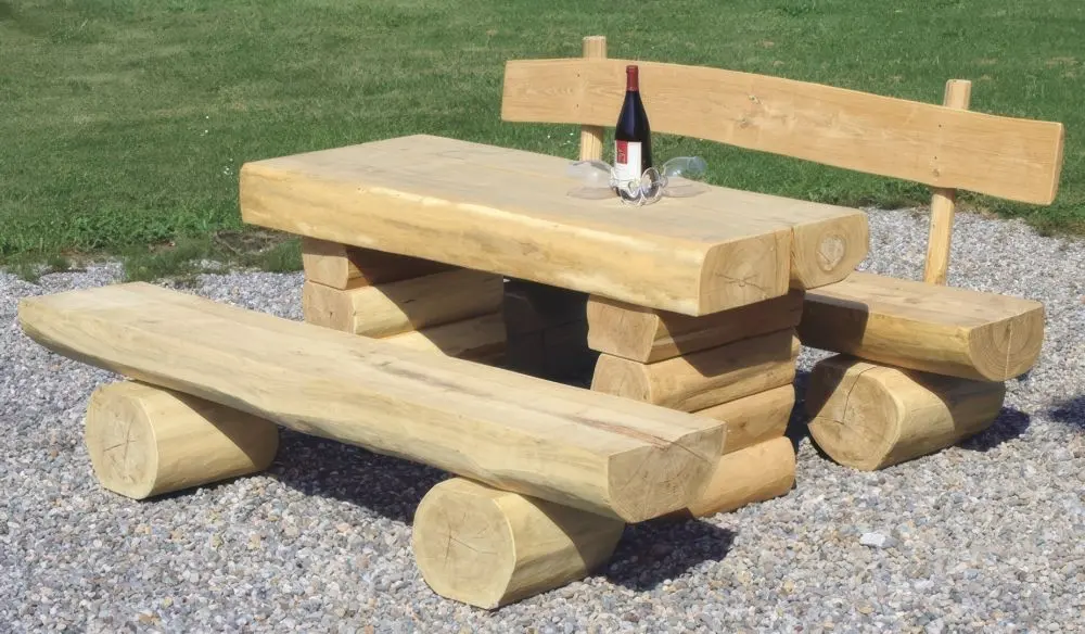 Baumstamm Tisch – rustikaler Esstisch aus Fichte, 170 cm