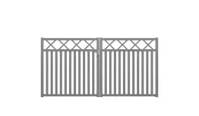 Alu Rahmenzaun Pellworm Doppeltor 300 x 130 cm verschweißt und pulverbeschichtet Grau