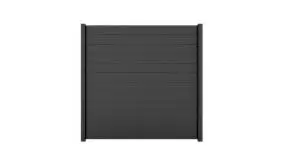 Anthraziter Bausatz für ein 180 x 180 cm Sichtschutzelement - bestehend aus 12 Lamellen und 4 Schraubstegen.