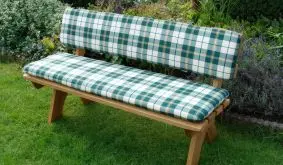 Auflagen für 3er-Gartenbank (2-teilig): 150 x 40 cm Sitzkissen, 150 x 30 cm Rückenkissen