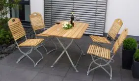 Das Biergarten Möbelset Visby II mit dem Biergarnitur Stuhl Visby