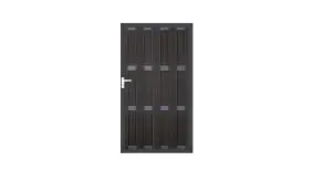 Zauntor aus wetterfesten BPC-Lamellen mit umlaufenden Alurahmen in Anthrazit. Maß: 100 x 180 cm