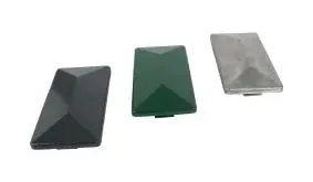 Erhältlich in Grün, Anthrazit und Silber: Doppelstabmattenzaun Alu Pfostenkappe "Pro" für Pfostenprofile 60/40 mit Überstand