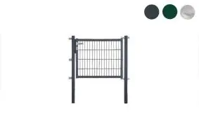 Optimal als Durchgangspforte für Personen: Die einflügelige 6/5/6 Doppelstabmatten Tür Eco. In 21 Größen und 3 Farben erhältlich