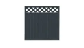 Anthrazitfarbenes Zaunfeld mit stabilem Rahmen und hochwertigem Rankgitter für einen Sichtschutz mit den Maßen 180 x 180 cm mit hoher Qualität