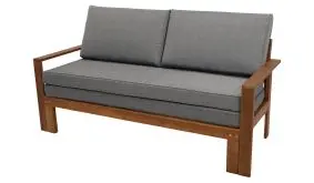 Garten Liegesofa mit Gestell aus Akazie und passenden grauen Sitzkissen