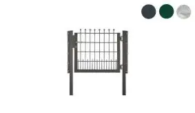 Die schwere, 1000 mm breite Gartentür Metall mit aufgesetzten Kugeln ist in 700, 900, 1100 und 1300 mm erhältlich