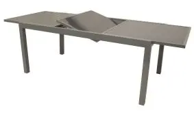Der ausziehbare Gartentisch mit Alugestell und Tischplatte aus Sicherheitsglas ist in 2 Varianten erhältlich. Sie sind von 140 auf 200 cm bzw. 180 auf 240 cm verlängerbar