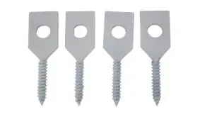 Für PVC Zaun Regen und PVC Gartenzaun Straubing: Schraublasche aus Edelstahl mit Purenit-Inlay zur unsichtbaren Gutbefestigung