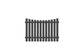 Pflegeleichter Gartenzaun aus Vollkunstofflatten und Aluminiumquerriegel, 180 x 120 auf 110 cm, anthrazit (RAL 7016), Edelstahl verschraubt, inkl. Montageset und Bohrer