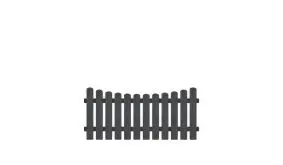 Pflegeleichter Gartenzaun aus Vollkunstofflatten und Aluminiumquerriegel, 180 x 80 auf 70 cm, anthrazit (RAL 7016), Edelstahl verschraubt, inkl. Montageset und Bohrer