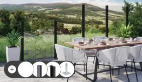 Glas Sichtschutz Komplettset San Jose