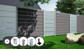 Das Glaszaun Komplettset ist variabel in mehreren Dekoren konfigurierbar und wird inkl. allem Zubehör zu Ihnen frei Bordsteinkante geliefert.