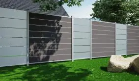 Zaunelemente aus ESG (Einscheibensicherheitsglas). In 3 verschiedenen Strukturen erhältlich. Maß: 103 x 174 cm.