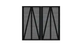 200 x 180 cm - Farbe: Schwarz, Doppeltor aus fungizid behandeltem und doppelt farbgrundiertem Kiefern- bzw. Fichtenholz, Diagonale als Verstärkung (Lieferung ohne Zaunbeschläge)
