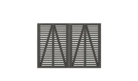 200 x 140 cm - Farbe: Umbergrau, Doppeltor aus fungizid behandeltem und doppelt farbgrundiertem Kiefern- bzw. Fichtenholz, Diagonale als Verstärkung (Lieferung ohne Zaunbeschläge)