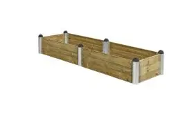 Das Hochbeet Pipe aus Holz in dem Maß 270 x 80 x 36 cm, ist druckimprägniert behandelt und damit gegen starke Witterungseinflüssen von Außen optimal geschützt.