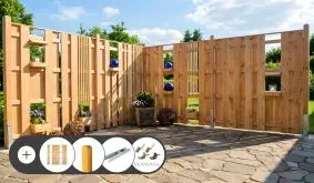 Holz Terrassenabtrennung Komplettset Wyk