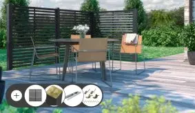 Holz Terrassenwand Kyoto Komplettset