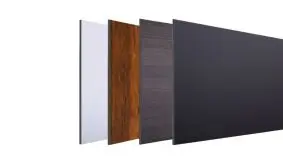 Die extrabreiten 179,2 x 32,9 x 0,6 cm HPL Steckzaun Lamellen sind in Anthrazit, Esche Grau, Rostoptik und Weiß erhältlich  