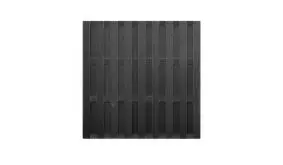 WPC Lamellenzaun 180 x 180 cm in anthrazit, mit 7 x 150 cm Hohlkammerprofilen aus WPC, Edelstahl verschraubt