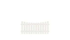 Kunststoff Gartenzaun mit Vollkunstofflatten und Aluminiumquerriegel, 180 x 80 auf 70 cm, weiß (RAL 9016), Edelstahl verschraubt, inkl. Montageset und Bohrer