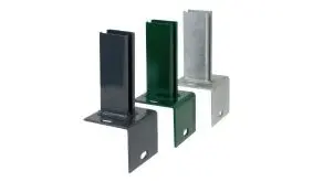 Die Pfostenträger zum Aufdübeln auf L-Betonsteinen erhalten Sie bei meingartenversand.de in 3 Farbenvarianten: Anthrazit, Grün und Feuerverzinkt.