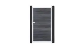 Das BPC Tor Maribo 2 hat das Maß 100 x 180 cm. Das Tor besteht aus 11 Einzellamellen und einem Alurahmen. Im Lieferumfang enthalten sind Bänder, Schließblech, Schloss und Griff enthalten. DIN rechts.