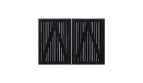 Schwarzes Doppeltor der Serie Nagano mit dem Maß 200 x 140 cm ( B x H ) mit verstärkenden Querstreben für stabile und langjährige Nutzung.