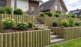 Palisaden aus druckimprägnierter Kiefer mit 12cm Durchmesser sind bei uns in 50 / 100 / 150 und 200 cm Länge erhältlich