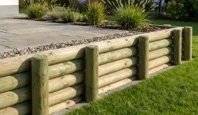 Original Holzpalisaden mit massiven 14cm Durchmesser