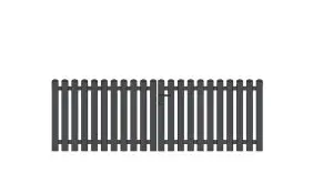 Vorgartenzaun Doppeltor mit geradem Verlauf in den Maßen 308,5 x 100 cm. Das Montagezubehör ist dabei