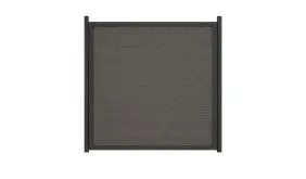Aschgraues Zaunelement als Bausatz inkl. witterungsbeständigen PVC-Lamellen und Alu-Rahmen in Anthrazit