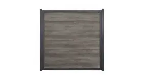 Pflegeleichte Zaunelemente im Dekor Monument Oak mit Alu-Rahmen. Maß: 180 x 180 cm