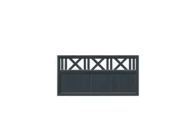 Zaunfeld in der Größe 180 x 90 cm mit einem stilvollen Rankgitterornament oberhalb als Abschluss in Anthrazit