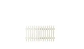 Der Gartenzaun aus der Serie Retro ist zweimal farbgrundiert in der Farbe Weiß. Mit dem Maß: 150 x 80 cm