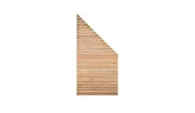 Abschlusselement des Rhombus Sichtschutzzauns in 90cm Breite x 180cm Höhe (Linke Seite) auf 90cm Höhe (Rechte Seite), Sibirische Lärche, Edelstahl verschraubt