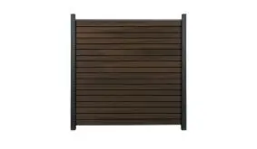 Der Rhombus Steckzaun besteht aus 6 Lamellen und ergibt 180 x 180 cm. Farbe: Walnuss