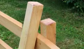 Ein attraktives Konstruktionsholz für Zäune: Der robuste, naturbelassene 6 x 6 cm Robinien Pfahl