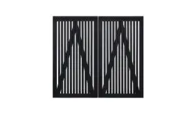 Schwarzes Doppeltor der Serie Sendai mit dem Maß 200 x 180 cm ( B x H ) mit Querstrebenverstärkung für stabile und langjährige Nutzung.