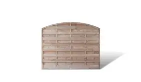 Ein Zaunelement mit einer Rahmenstärke von 45 x 45 mm und einem Maß von: 180 x 150 auf 130