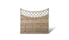 Ein 180 x 160 auf 140cm bogenförmiges Sichtschutzelement aus Kiefernholz