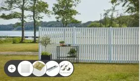 Sichtschutzelemente Nagano Weiß Komplettset