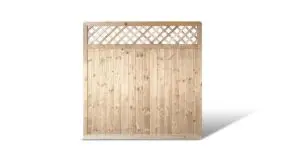 Sichtschutz Zaunelemente aus Fichte mit Rankgitter. 180x180cm. Maschenweite ca. 6x6cm. Profilbretter: ca. 16 x 118 mm