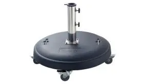 Sonnenschirmfuss aus Polymerbeton, 50 kg auch für größere Schirme geeignet und durch die Rollen voll beweglich!