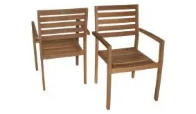 Eine robuste, schöne und praktische Sitzgelegenheit: Der 60 x 55 x 84 cm Stapelsessel aus Akazie