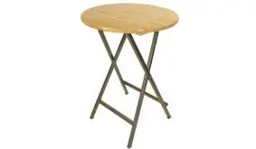 Für den Balkon oder die nächste Party: Robuster Stehtisch klappbar mit Ø 78 cm Platte aus lackiertem 28 mm Nadelholz