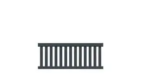 Vorgartenzaun mit dem Maß 200 x 80 cm in Anthrazit mit 12, breiten, senkrechten Latten und Handlauf, für einen sicheren Halt