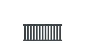 Zaunfeld mit den Maßen 200 x 90 cm in Anthrazit aus Kunststoff mit 12 senkrechten Latten und Handlauf als Abschluss